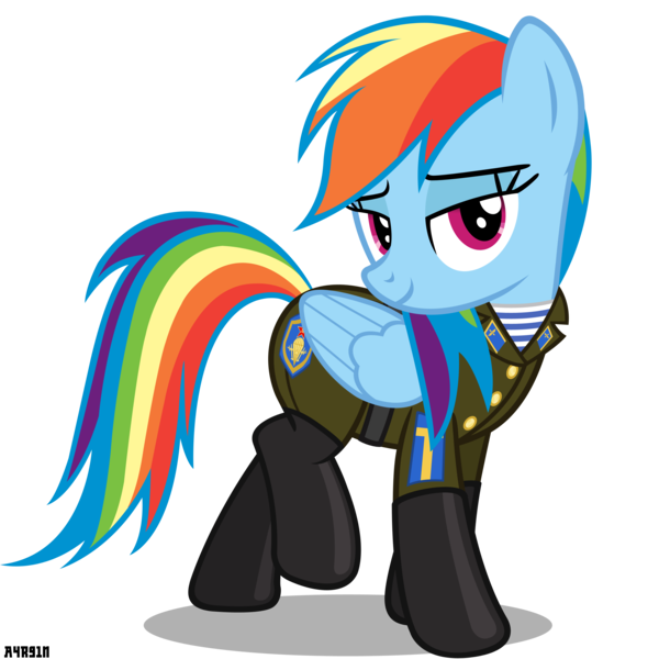 Size: 3000x3000 | Tagged: safe, artist:a4r91n, derpibooru import, rainbow dash, pegasus, pony, bedroom eyes, clothes, female, looking at you, mare, military uniform, paratrooper, pose, sergeant, simple background, solo, soviet, transparent background, uniform, vdv, vector