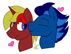 Size: 850x650 | Tagged: safe, artist:scribblerex, derpibooru import, oc, oc:scoots, oc:shooting star, unofficial characters only, pony, gay, heart, kissing, male, shipping, stallion