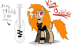 Size: 1600x1200 | Tagged: artist:thethunderpony, bass guitar, cigarette, derpibooru import, musical instrument, oc, oc:kim bassline, piercing, safe, smoking, solo, unofficial characters only
