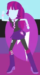 Size: 302x560 | Tagged: safe, artist:pdorothynics, derpibooru import, mystery mint, equestria girls, background human, dancing, minimalist, silhouette, solo