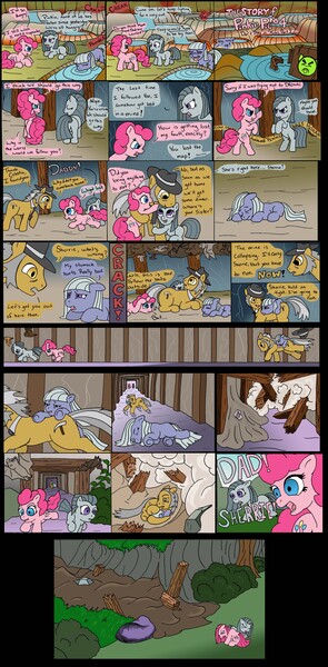 Size: 3000x6110 | Tagged: artist:jberg18, bat, comic, crying, cyanide, dead, death, derpibooru import, igneous rock pie, limestone pie, marble pie, mine, pinkie pie, poison, sad, semi-grimdark, the story of pinkie pie