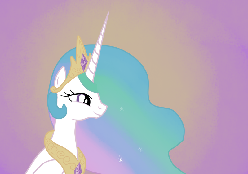 Size: 853x600 | Tagged: safe, artist:ced75, derpibooru import, princess celestia, alicorn, pony, female, mare, smiling, solo