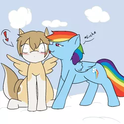 Size: 1000x1000 | Tagged: artist:shenhibiki, blushing, derpibooru import, licking, oc, rainbow dash, safe