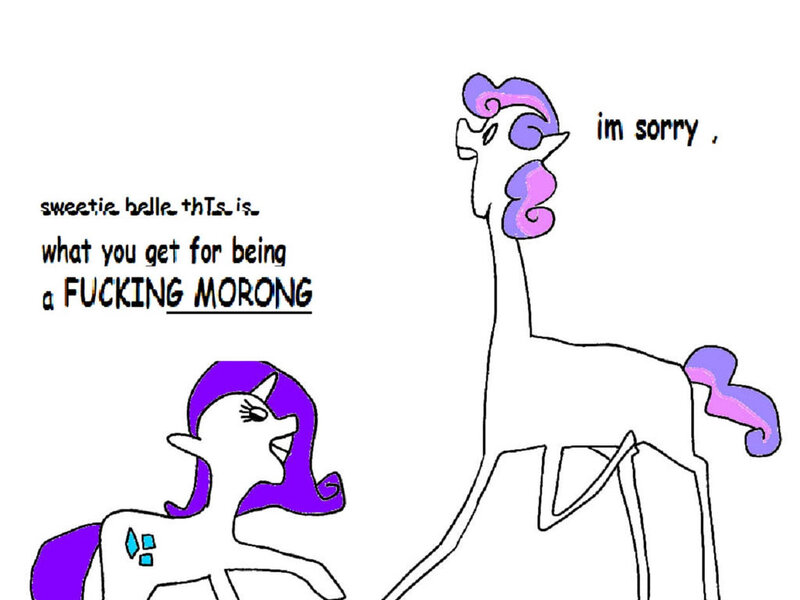 Size: 1024x768 | Tagged: 1000 hours in ms paint, artist:karzahnii, derpibooru import, ms paint, not salmon, rarity, safe, stylistic suck, sweetie belle, vulgar, wat