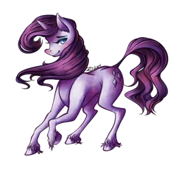 Size: 600x600 | Tagged: artist:teallaquin, bedroom eyes, blushing, derpibooru import, looking at you, raised hoof, rarity, safe, smiling, solo, unshorn fetlocks