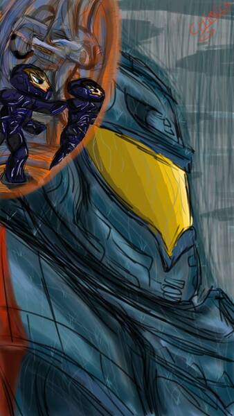 Size: 540x960 | Tagged: artist:chiimich, derpibooru import, drivesuit, gipsy danger, mako mori, mech, pacific rim, ponified, raleigh beckett, safe