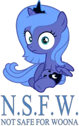 Size: 1450x2303 | Tagged: artist:zacatron94, cute, derpibooru import, filly, looking at you, not safe for woona, princess luna, safe, simple background, sitting, solo, transparent background, wide eyes, woona