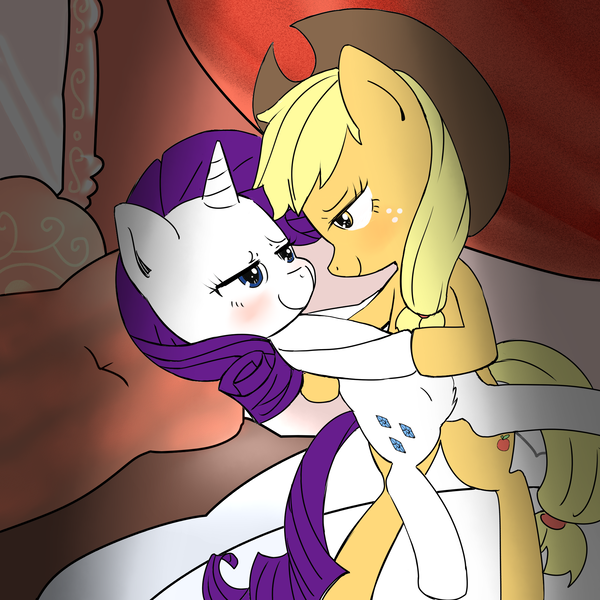 Size: 2000x2000 | Tagged: safe, artist:coldbest, derpibooru import, applejack, rarity, female, lesbian, rarijack, shipping