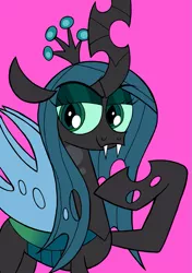 Size: 909x1288 | Tagged: artist:jay muniz, changeling, changeling queen, derpibooru import, female, queen chrysalis, safe, solo