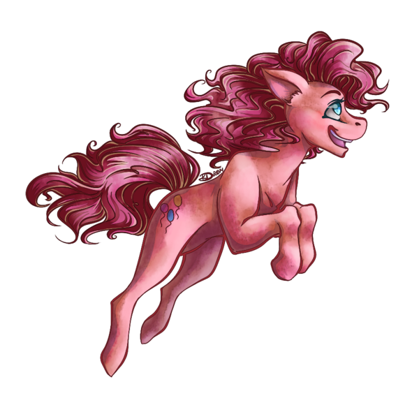 Size: 900x900 | Tagged: artist:teallaquin, derpibooru import, fluffy, happy, jumping, open mouth, pinkie pie, safe, smiling, solo