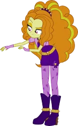 Size: 5000x8073 | Tagged: safe, artist:nano23823, derpibooru import, adagio dazzle, equestria girls, rainbow rocks, absurd resolution, bedroom eyes, boots, female, gem, shoes, simple background, siren gem, solo, transparent background, vector