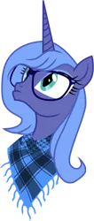 Size: 500x1179 | Tagged: artist:durger, derpibooru import, glasses, keffiyeh, princess luna, s1 luna, safe, simple background, solo, source needed