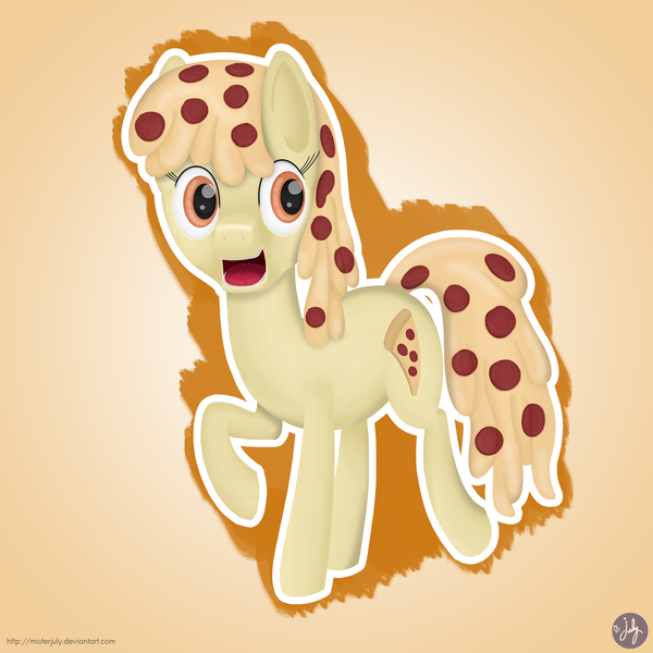 Size: 3000x3000 | Tagged: artist:misterjuly, derpibooru import, food pony, oc, original species, pizza, safe, solo, unofficial characters only