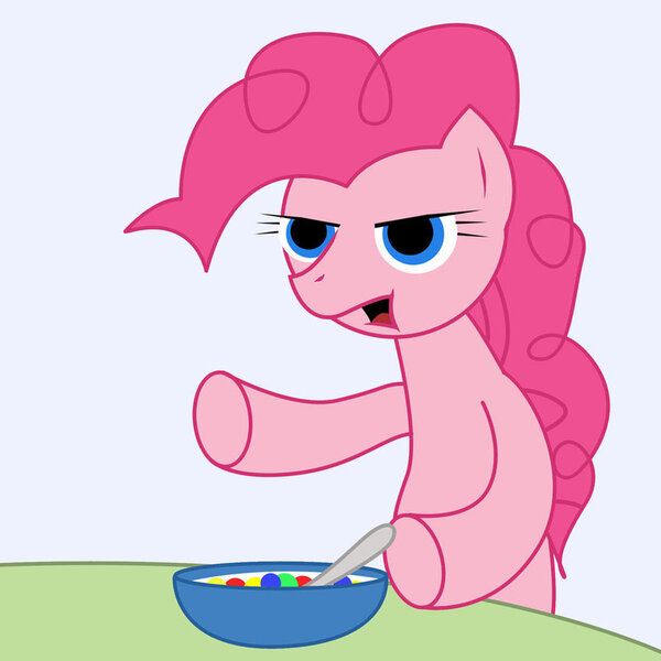 Size: 894x894 | Tagged: safe, artist:resistance-of-faith, derpibooru import, pinkie pie, ponified, cereal, meme, solo