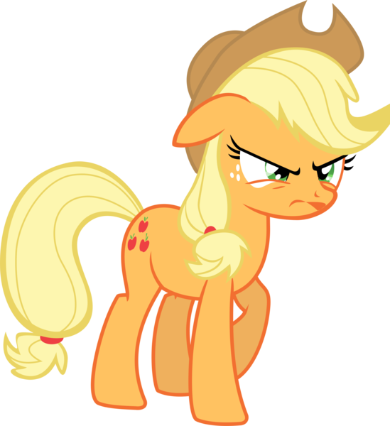 Size: 1967x2148 | Tagged: safe, artist:cheezedoodle96, derpibooru import, applejack, pony, simple ways, .svg available, angry, female, frown, inkscape, mare, ponyscape, simple background, solo, svg, transparent background, unamused, vector, vector trace
