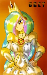 Size: 2219x3508 | Tagged: artist:alcasar-reich, breasts, derpibooru import, female, human, humanized, princess celestia, safe, solo