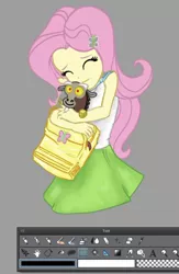 Size: 424x649 | Tagged: safe, artist:tokatl, derpibooru import, discord, fluttershy, equestria girls, perfect day for fun, rainbow rocks, clothes, discoshy, female, male, shipping, skirt, straight, tanktop