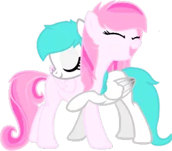 Size: 1000x879 | Tagged: artist:alejamoreno-brony, derpibooru import, hug, huggle, oc, oc:cotton heart, oc:dorothy, safe, simple background, transparent background, unofficial characters only