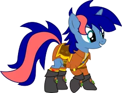 Size: 3668x2802 | Tagged: safe, artist:forgotten-remnant, derpibooru import, oc, oc:ryo, unofficial characters only, pony, unicorn, armor, boots, clothes, gem, solo