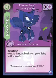 Size: 344x480 | Tagged: safe, derpibooru import, princess luna, canterlot nights, ccg, enterplay, mlp trading card game, solo