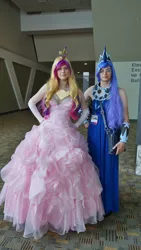 Size: 3376x6000 | Tagged: 2014, artist:lyricapony, artist needed, bronycon, convention, cosplay, crossplay, derpibooru import, human, irl, irl human, photo, princess cadance, princess luna, safe