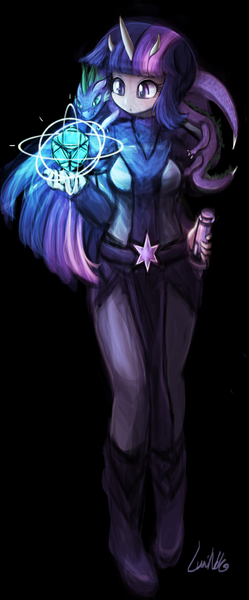 Size: 600x1444 | Tagged: alien, alternate universe, artist:lumineko, crossover, derpibooru import, lightsaber, safe, species swap, spike, star wars, twilight sparkle, zabrak