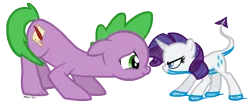 Size: 3425x1417 | Tagged: artist:missitofu, baby dragon, derpibooru import, dragon, dragonified, horn, ponified, ponified spike, raridragon, rarity, safe, simple background, species swap, spike, transparent background, vector