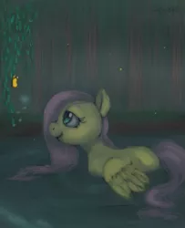 Size: 973x1200 | Tagged: artist:xiao668, duck pony, fluttershy, safe, solo, swamp, water