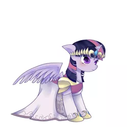 Size: 2103x2103 | Tagged: dead source, safe, artist:britt-nya, derpibooru import, twilight sparkle, twilight sparkle (alicorn), alicorn, pony, blushing, clothes, cute, dress, eyeshadow, female, floppy ears, lidded eyes, makeup, mare, princess zelda, simple background, smiling, solo, spread wings, the legend of zelda, the legend of zelda: twilight princess, twizelda, white background