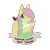 Size: 500x500 | Tagged: safe, artist:superdeathsquad, derpibooru import, angel bunny, fluttershy, anthro, bird, rabbit, animal, assertive, female, feminist ponies, hair over one eye, image, mouthpiece, png, simple background, solo, subversive kawaii, transparent background, vulgar