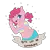 Size: 500x500 | Tagged: safe, artist:superdeathsquad, derpibooru import, pinkie pie, anthro, belly button, chubby, confetti, feminist ponies, image, looking at you, middle finger, midriff, mouthpiece, no pupils, one eye closed, png, simple background, solo, subversive kawaii, transparent background, vulgar, wink