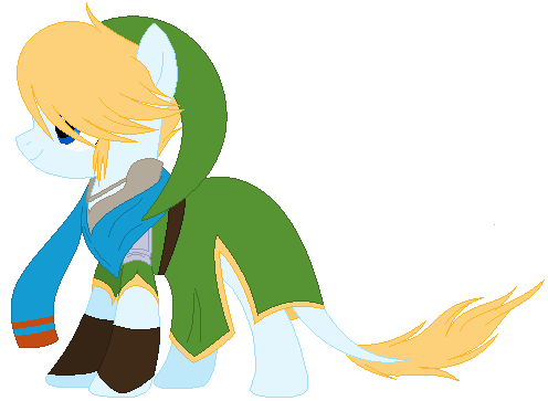 Size: 496x363 | Tagged: artist:iinkydinky, clothes, derpibooru import, hyrule warriors, link, ponified, safe, scarf, solo, the legend of zelda