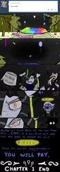 Size: 950x2700 | Tagged: artist:ichibangravity, ask king sombra pie, confetti, derpibooru import, oc, oc:angelo zotz, oc:bliss vahlenheit, oc:lupo hyde, oc:nil adler, safe, tumblr, unofficial characters only