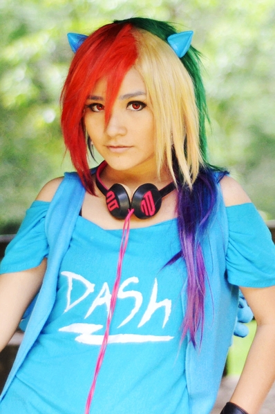 Size: 795x1200 | Tagged: artist:danishahorusso, cosplay, derpibooru import, human, irl, irl human, photo, rainbow dash, safe