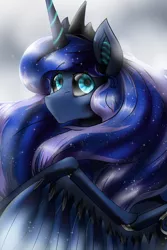 Size: 2000x3000 | Tagged: safe, artist:skyrore1999, derpibooru import, princess luna, robot, lunabotic, solo