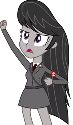 Size: 598x1024 | Tagged: safe, artist:nuke928, derpibooru import, edit, octavia melody, equestria girls, armband, charlie chaplin, clothes, misleading thumbnail, not nazi, simple background, solo, the great dictator, transparent background, uniform, vector