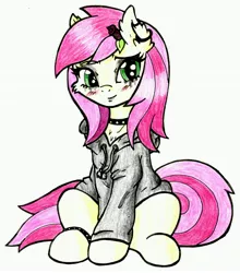 Size: 4416x5017 | Tagged: absurd resolution, artist:warumono1989, goth, mascara, roseluck, running makeup, safe, solo, traditional art