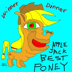 Size: 2000x2000 | Tagged: 1000 hours in ms paint, applejack, artist:train wreck, best pony, crappy art, ms paint, nightmare fuel, safe, solo, stylistic suck, worst pony