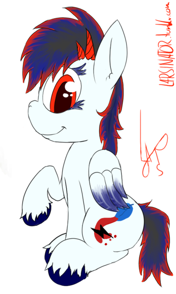 Size: 529x883 | Tagged: artist:magical disaster, derpibooru import, female, looking at you, oc, oc:tornado, safe, sitting, solo, unofficial characters only, unshorn fetlocks