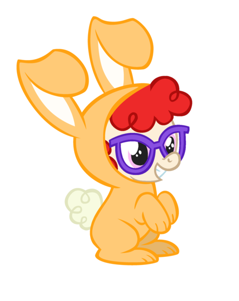 Size: 3000x3771 | Tagged: artist:bronyboy, bunny costume, clothes, cute, derpibooru import, glasses, safe, solo, twist, twistabetes, weapons-grade cute
