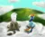Size: 1212x986 | Tagged: safe, artist:xanderreh, derpibooru import, gilda, rainbow dash, gryphon, pegasus, pony, cloud, duo, facing away, female, folded wings, image, jpeg, mare, on a cloud, sitting, wings
