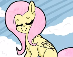 Size: 1280x1011 | Tagged: safe, artist:pegacornss, derpibooru import, fluttershy, cloud, cloudy, eyebrows, sky, solo