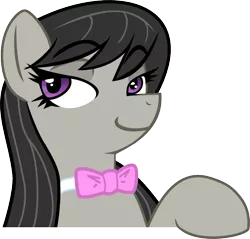 Size: 867x830 | Tagged: safe, artist:haetran, artist:reiduran, derpibooru import, octavia melody, earth pony, pony, bedroom eyes, bow, bowtie, female, looking at you, mare, proud, reaction image, simple background, smiling, smirk, solo, transparent background, vector