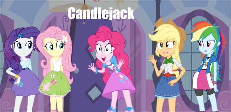 Size: 1024x499 | Tagged: safe, derpibooru import, applejack, fluttershy, pinkie pie, rainbow dash, rarity, equestria girls, candlejack, exploitable meme, freakazoid, meme, pinkie has a crazy idea, reference