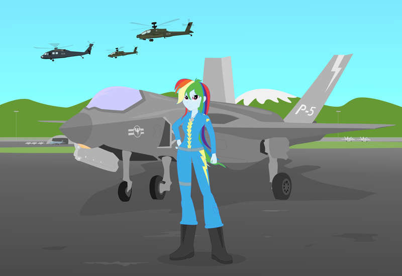 Size: 3200x2200 | Tagged: safe, artist:algoorthviking, derpibooru import, rainbow dash, equestria girls, apache longbow, f-35, helicopter, jet fighter, solo, wonderbolts