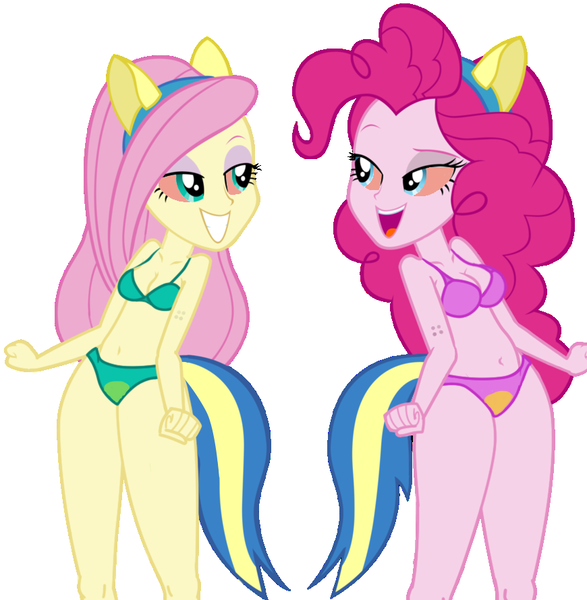 Size: 870x890 | Tagged: suggestive, artist:dirty mike, derpibooru import, edit, fluttershy, pinkie pie, equestria girls, 420, belly button, bra, breasts, cleavage, clothes, drugs, female, females only, flutterhigh, green underwear, marijuana, panties, pinkie high, pissing, purple underwear, show accurate, stoned, underwear, urine, watersports, wetting