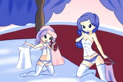 Size: 1800x1200 | Tagged: suggestive, artist:drantyno, banned from derpibooru, derpibooru import, rarity, sweetie belle, human, belly button, breasts, clothes, delicious flat chest, dress, female, flatie belle, frilly underwear, humanized, image, jpeg, lolicon, panties, thigh highs, underage, underwear, white underwear