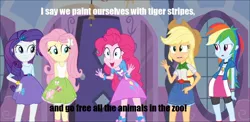 Size: 1024x499 | Tagged: safe, derpibooru import, applejack, fluttershy, pinkie pie, rainbow dash, rarity, equestria girls, exploitable meme, hey arnold, meme, pinkie has a crazy idea, reference