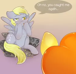 Size: 1024x1000 | Tagged: suggestive, artist:street-scootaloo, derpibooru import, carrot top, derpy hooves, golden harvest, pegasus, pony, derpytop, explicit source, female, imminent sex, lesbian, mare, muffin tray, seduction, seductive