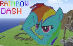 Size: 900x563 | Tagged: artist:thecat101, minecraft, minecraft pixel art, pixel art, rainbow dash, safe